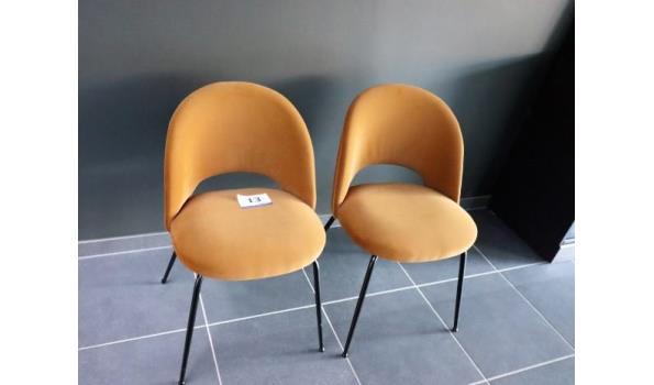 2 design stoelen, stof bekleed